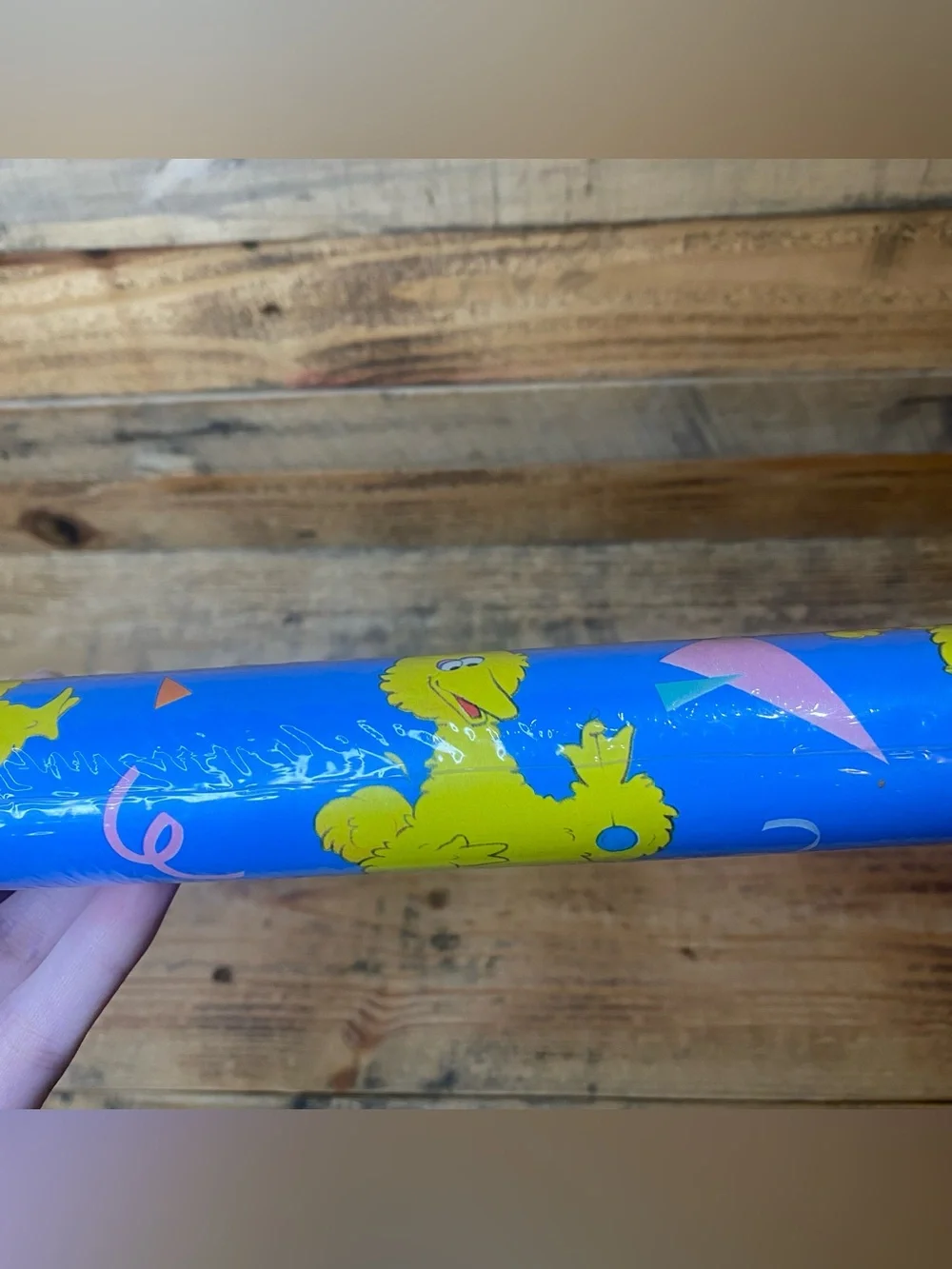 Vtg Sesame Street Big Bird Gibson Greetings 1980s Gift Wrapping Paper /Half Roll